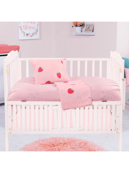 Beauty Home Art 5180 Σετ Βρεφικά Σεντόνια Κούνιας Βαμβακερά 120x160 Pink