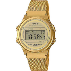 Casio Vintage Ψηφιακό Ανδρικό Ρολόι Χρονογράφος με Χρυσό Μεταλλικό Μπρασελέ A-171WEMG-9AEF
