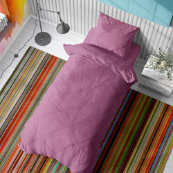 Dimcol Σετ Σεντόνια Μονά Βαμβακερά 160x240 Solid 492 Lila 3τμχ