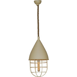 Home Lighting Cleitus Κρεμαστό Φωτιστικό Οροφής Πλέγμα Μονόφωτο E27 Μπεζ 77-3010