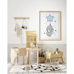ΠΑΙΔΙΚΗ ΑΦΙΣΑ FLYING BABY BLUE 48278 (PVC/PLEXIGLASS ΦΥΣΙΚΟ ΞΥΛΟ ΜΕ ΠΛΑΙΣΙΟ) 30x40cm