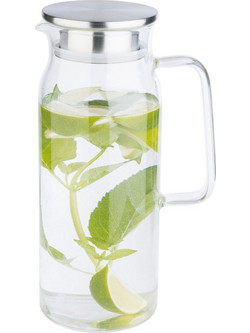 Κανάτα Γυάλινη Με Ανοξείδωτο Καπάκι Borosilicate 1,5LT