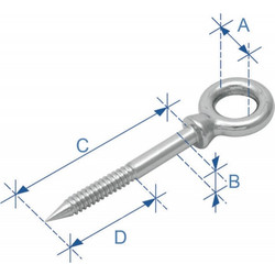 Μάπα Στριφώνι, με σπείρωμα μέχρι τη μέση, Inox 316, 8x60mm (93179)