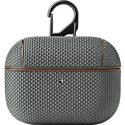 Nylon Σκληρή Θήκη με Γάντζο AirPods Pro - Grey