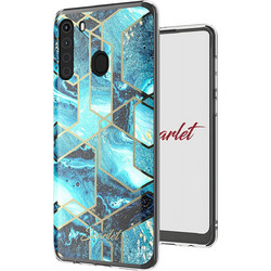 Ghostek Θήκη Stylish Scarlet Samsung Galaxy A21 - Blue Waves (SCACAS056)