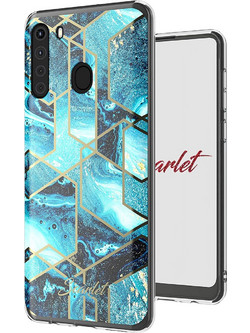 Ghostek Θήκη Stylish Scarlet Samsung Galaxy A21 - Blue Waves (SCACAS056)