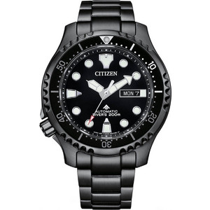Citizen Promaster Ανδρικό Ρολόι Αυτόματο με Μαύρο Μεταλλικό Μπρασελέ NY0145-86E