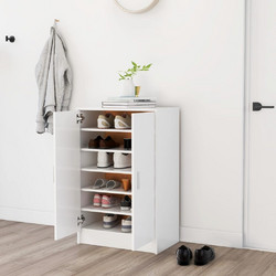 vidaXL Παπουτσοθήκη Ξύλινη Λευκή Μ60xΠ35xΥ92cm 808927