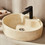 Tema Fontana Επικαθήμενος Νιπτήρας Μπάνιου Οβάλ Πέτρινος 52x42x13cm Μπεζ FON052B