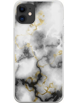 Θήκη Agate Stone - Black And White iPhone 11 Flexible TPU (Διάφανη Σιλικόνη)