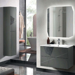 Bluelife Crizia Κρεμαστή Στήλη Μπάνιου MDF Anthracite 35x33x160cm