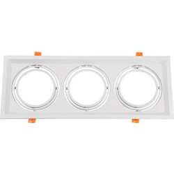 GLOBOSTAR VITA 77856 Χωνευτή Κινούμενη Βάση για 3 x Σποτ AR111 για Ντουί GU10/GU5.3 IP20 - Λευκό - Μ48.7 x Π18 x Υ5.5cm / Q47.5 x 17cm