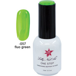 Lilly Nail Art One Step Fluo Green Ημιμόνιμο Βερνίκι Νυχιών 15ml
