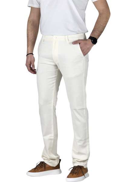 Traffic L-6030 Ανδρικό Παντελόνι Chino Ecru