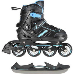 Nils Extreme Inline Αυξομειούμενα Rollers Παιδικά Μαύρα Μπλε NH18191
