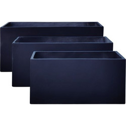 FLOWER POT-12 Set 3 τεμαχίων: 80x40x40cm + 100x45x45cm + + 122x55x55 Απόχρωση Dark Grey Set 3 τεμαχίων Ε6311,S