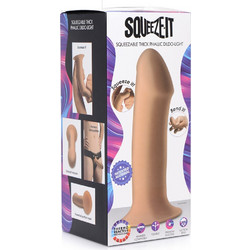 Squeeze-It Squeezable Phallic Dildo με Βεντούζα 16.2cm Μπεζ