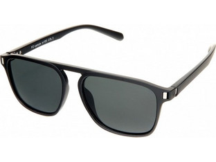 Kost PZ-20102 Black Ανδρικά Γυαλιά Ηλίου Τετράγωνα Κοκάλινα Μαύρα με Μαύρο Polarized Φακό