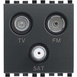 Πρίζα TV-FM-SAT Τερματική 3 Έξοδοι Γκρί Eikon
