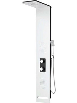 Στήλη Υδρομασάζ Bianco Nero A7117 148x24,5cm White-Black Praxis Αλουμίνιο