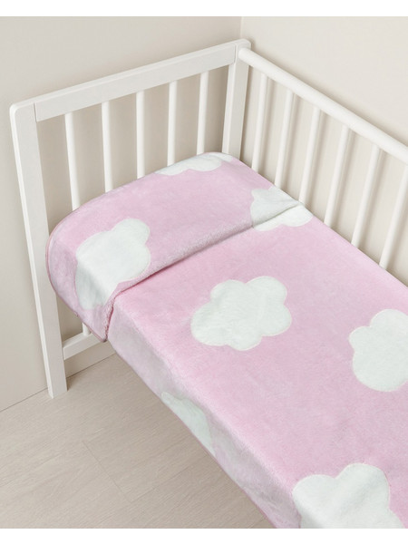 Prenatal Clouds Κουβέρτα Αγκαλιάς Βελουτέ 70x80 Ροζ