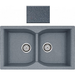 Sanitec Classic 336 Επικαθήμενος Νεροχύτης Γρανίτη Ματ Metallic Silver 86x50cm