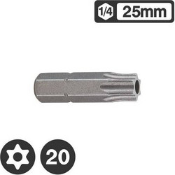 Force 1272520 - Μύτη Tamper Torx 1/4" 25mm - TT20