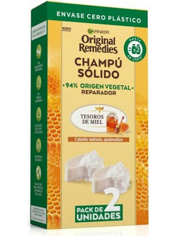 Garnier Botanic Therapy Honey Treasures Bar Φυτικό Σαμπουάν 2x60gr