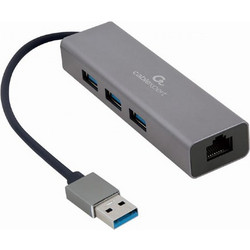 Cablexpert AMU3-LAN-01 USB Hub 3.0 USB-A με 4 Θύρες USB-A / Ethernet