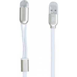 Remax Flat USB to Lightning / micro USB Cable Λευκό 1m (Binary)