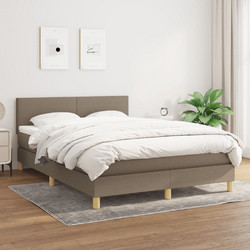 vidaXL Κρεβάτι Boxspring με Στρώμα Taupe 140x200cm 3140461