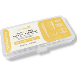 Soft Gel Medium Stiletto Tips Νυχιών 240τμχ