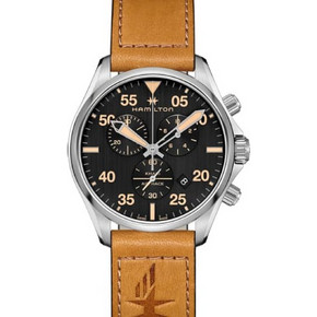 Hamilton Khaki Aviation Ανδρικό Ρολόι Χρονογράφος με Καφέ Δερμάτινο Λουράκι H76722531 Hamilton Khaki Aviation Ανδρικό Ρολόι Χρονογράφος με Καφέ Δερμάτινο Λουράκι H76722531