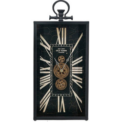 Artekko Clock Μαύρο Μεταλλικό Επιτραπέζιο Ρολόι με Μηχανισμό (25x8x53)cm 78664-DS