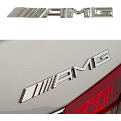 Αυτοκόλλητο Σήμα Amg Χρωμίου Μεταλλικό 18cm X 2cm 1 Τεμάχιο
