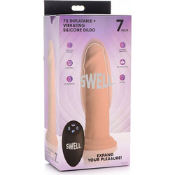 Swell 7X Inflatable & Vibrating Ρεαλιστικός Δονητής για Ζευγάρια με Τηλεχειριστήριο 18cm Flesh