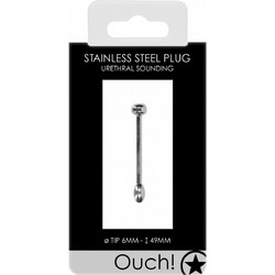 Ouch! Urethral Sounding Metal Plug Solid Ball 6mm