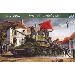 Trumpeter T-34/76 1943 Συναρμολογούμενο Πλαστικό Μοντέλο Τανκ 1:16