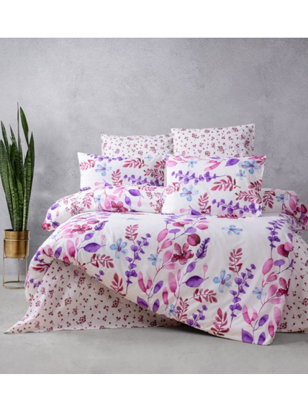 MC DECOR ΠΑΠΛΩΜΑΤΟΘΗΚΗ ΜΟΝΗ ΣΕΤ 160X240 CM - MC DECOR LILA FLOWER MCL.KPPM.047