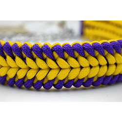 HANDMADE MARTINGALE DOG COLLAR HUNTER WORLD PURPLE - YELLOW (33 - 46cm)