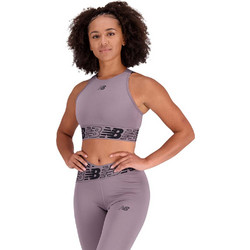 New Balance Relentless Crop Bra Αθλητικό Μπουστάκι με Μέτρια Στήριξη Λιλά WB31175-ZNC