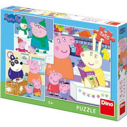 Παιδικό Puzzle Dino Peppa Το Γουρουνάκι Απογευματινή Βόλτα 3x55 Κομμάτια