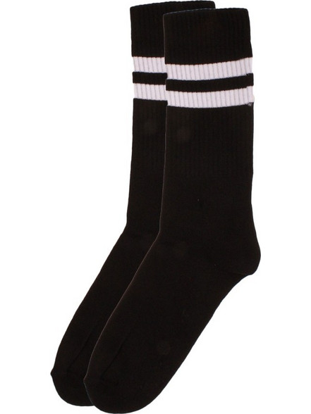 Pamela Closet22 Unisex Πετσετέ Stripes Ανδρικές Κάλτσες Μαύρες SC0029