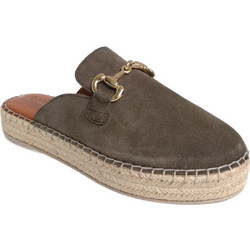 Loafer Mule Πλατφόρμα Καστόρι Δίπατο με Διακοσμητικό Commanchero 5962-4213 Λαδί χρώμα