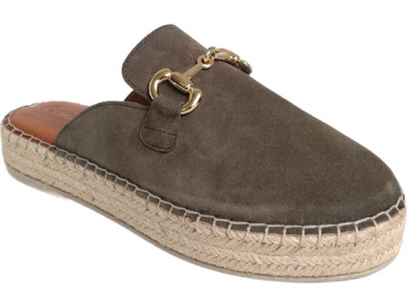 Loafer Mule Πλατφόρμα Καστόρι Δίπατο με Διακοσμητικό Commanchero 5962-4213 Λαδί χρώμα
