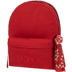 Polo Original Double Scarf Σχολική Τσάντα Πλάτης Γυμνασίου - Λυκείου Κόκκινη 901235-3101
