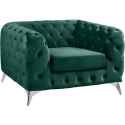 HomeMarkt Πολυθρόνα Βελούδινη Πράσινη Albert HM3130.03