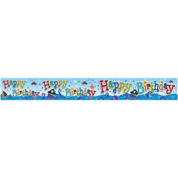 Διακοσμητικό banner Γενεθλίων Happy Birthday Πειρατής 12.5x275cm 2.75m