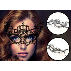 Naughty Toys Black Venetian embroidered Queen's Eye Mask