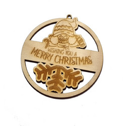 Ξύλινο Χριστουγεννιάτικο στολίδι Wishing you a merry Christmas Κωδ.53412